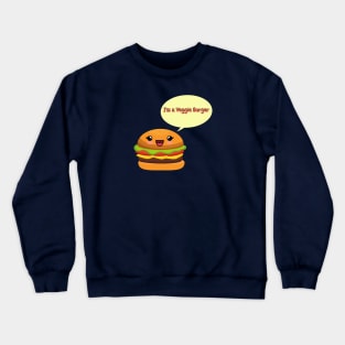 Veggie Burger happy funny tasty love vegan love Crewneck Sweatshirt